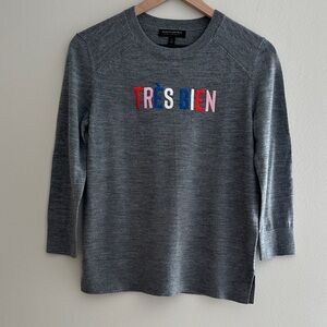 NWOT Banana Republic Gray Knit with Colorful Embroidery